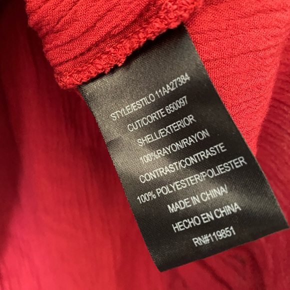 Heartsoul Red Crinkle Top / Tunic - Picture 5 of 7